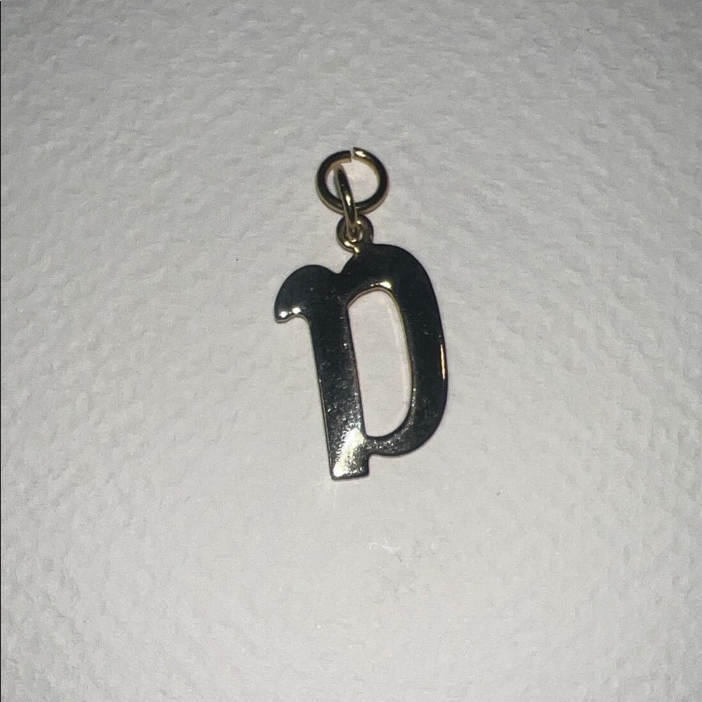 Gold Tone Letter 'D' Initial Pendant Charm - Picture 2 of 2